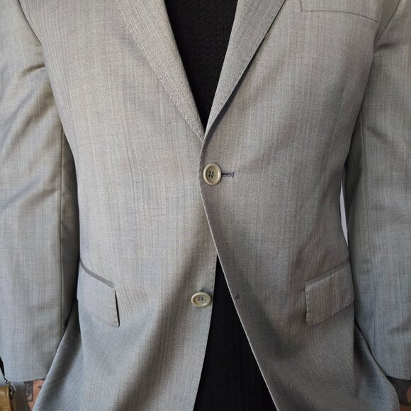 Ermenegildo Zegna Light Grey Silk Suit Jacket Size 44R - Picture 4 of 11
